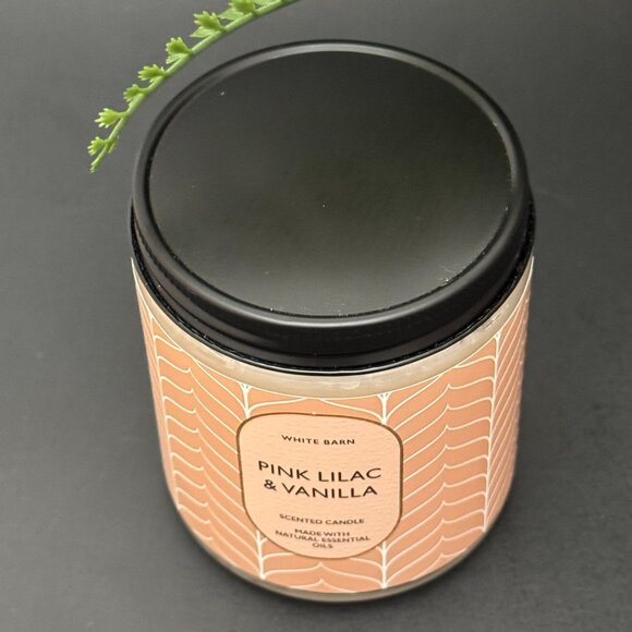 BBW Pink Lilac & Vanilla White Barn Bath & Body Works Mason Single Wick Candle - Picture 4 of 10